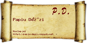 Papiu Dézi névjegykártya